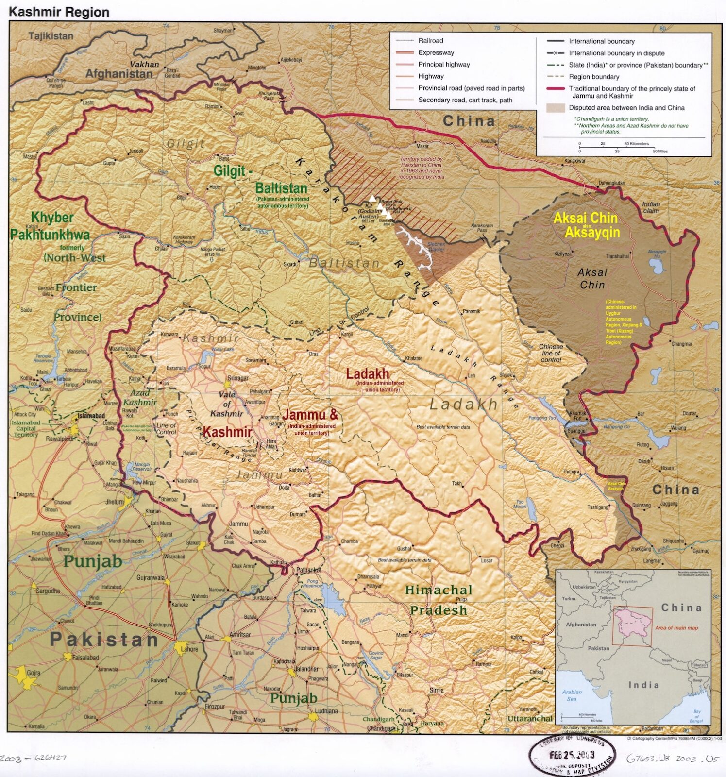 Kashmir region map
