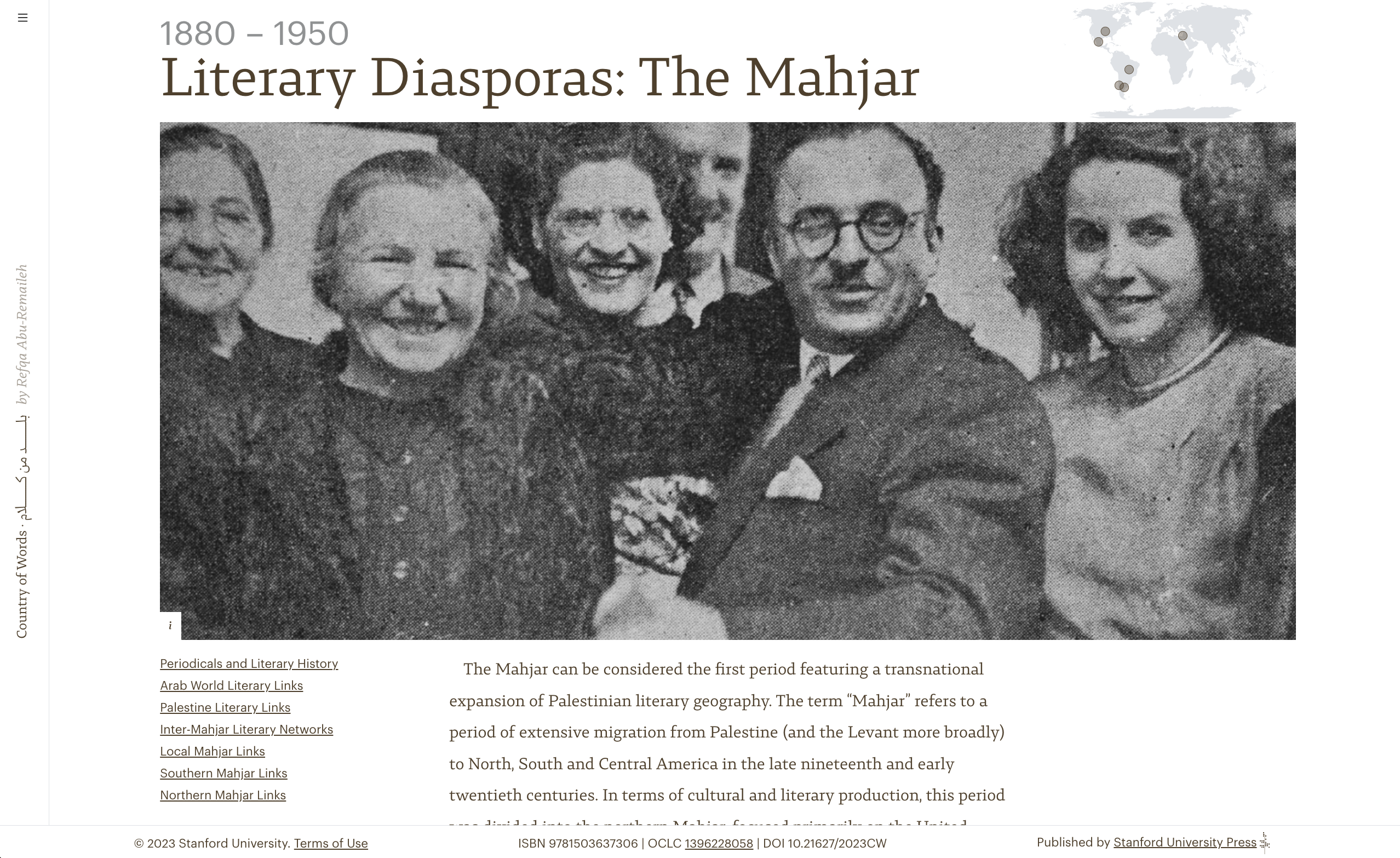 A Country of Words: Mapping Memory, Resistance, and Exile in Palestinian Literary History